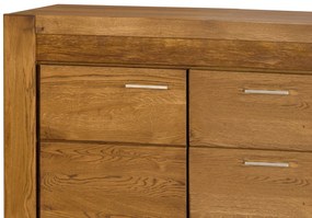Komoda Velvet II 47 181 cm z masivu s LED osvětlením dub Rustikal