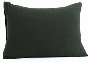 Mušelínová obliečka na vankúš 40 x 60 cm - Alexia tmavo zelená