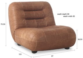 Koňakovohnedé kožené kreslo Wyatt – Dutchbone