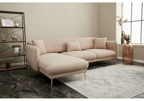Béžová rohová pohovka (ľavý roh/s leňoškou) Simena – Balcab Home