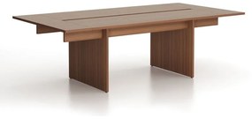 Stôl jednací SOLID + 2x prísed, 2400 x 1250 x 743 mm, orech