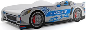 Interbeds CARS Detská jednolôžková posteľ 160x80 policajné + matrac