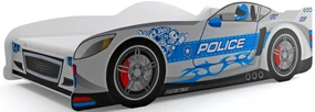 Interbeds CARS Detská jednolôžková posteľ 160x80 policajné + matrac