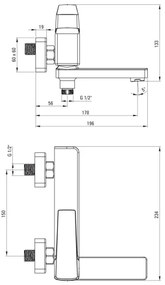 Deante BQL_N12M - Vaňová batéria sklopná BLUR čierna