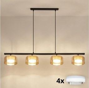 Brilagi - Luster na lanku AURA LUX 4xGX53/30W/230V čierna/zlatá