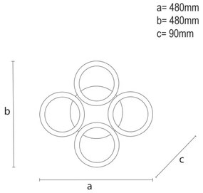 LED Stmievateľný prisadený luster LED/55W/230V 3000-6500K + DO