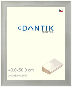 DANTIK rám na obraz 40x50 | ANDRÉ velká Bílá (Sklo Čiré)