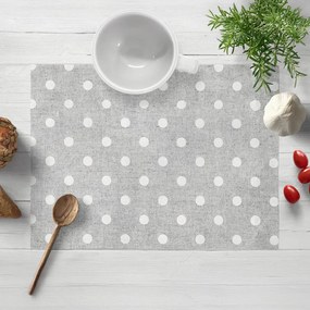 Biante Dekoračné prestieranie na stôl Porto PRT-018 Biele bodky na sivom režnom 35x45 cm