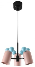 Svetlomodré/ružové detské svietidlo s kovovým tienidlom ø 30 cm Mouse II – GTV