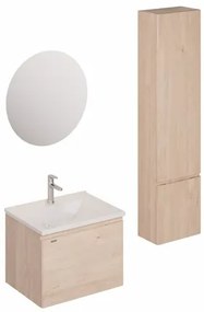 Kúpeľňová zostava s umývadlom vrátane umývadlovej batérie, vtoku a sifónu Naturel Ancona akácie KSETANCONA9, 1 ks