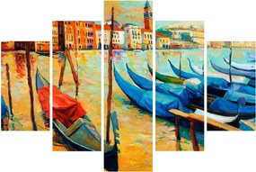 Obraz - Prístav v Benátkach (150x105 cm)