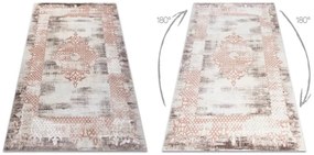 Koberec CORE W9797 Ramka, Rozeta - béžový / ružový
