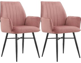 Svetloružové čalúnené jedálenské kreslá v súprave 2 ks Anzo – Støraa