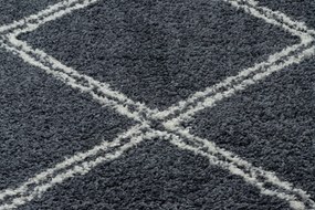 Koberec BERBER ASILA B5970, sivo - biely, strapce, Maroko Shaggy