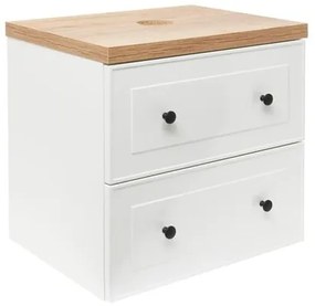 Kúpeľňová skrinka s krycou doskou Naturel Forli 80x53x46 cm biela lesk FORLI80BID, 1 ks