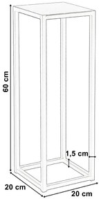 Stojan na kvety PIATTO Loft čierny 60 cm