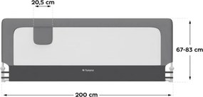 Bezpečnostná zábrana na posteľ Cover 30 sivá 200 cm