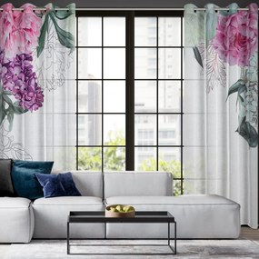 ZÁVES NA KRÚŽKOCH ISA, SADA 2KS 140X260 CM KVETY