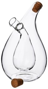 Skleněná láhev 2v1 PETER na olej 350 ml a ocet 75 ml čirá