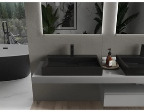 Mexen Ava, umývadlo na dosku z konglomerátu 1/O 70 x 46 cm, čierna matná, 23017071