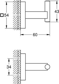 GROHE 40961000 - Vešiak na župan START CUBE, lesklý chróm