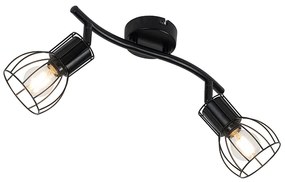 Moderné stropné bodové svetlo čierne 2-žiarovkové nastaviteľné - Botu