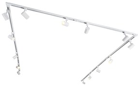 Moderný 1-fázový koľajnicový systém s 14 reflektormi biely - Jeana