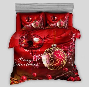 3D Bavlnené obliečky MERRY CHRISTMAS červené, 100% bavlna Rozmer obliečky: 70 x 90 cm | 140 x 200 cm