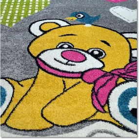 Dekorstudio Detský koberec KIDS - Sivý s Mackom Rozmer koberca: 160x220cm