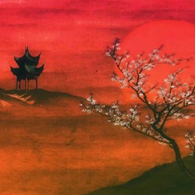 Gario Paraván Japonská krajina Rozmery: 145 x 170 cm, Prevedenie: Klasický paraván