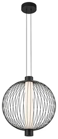 Závesné svietidlo Kyoto, 1x čierne drôtené tienidlo, (fi 43cm), b