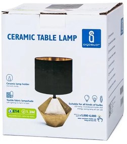 Aigostar - Stolná lampa 1xE14/40W/230V zlatá/čierna