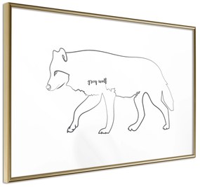 Artgeist Plagát - Wolf [Poster] Veľkosť: 60x40, Verzia: Zlatý rám s passe-partout