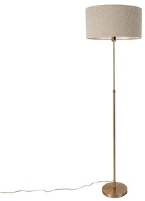 Stojaca lampa nastaviteľná bronzová s tienidlom Boucle taupe 50 cm - Parte