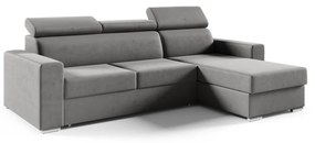 Rohová rozkladacia sedacia súprava ADELA Tmavo sivá I Pravá