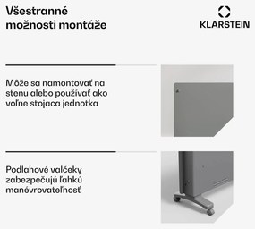 Klarstein Bansin Crystal Smart Kovektor 1500, 1500 W, Aplikácia, 5- 50 °C, LED displej, Dotykový displej