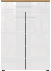 Biela prírodná skrinka na topánky v dekore duba Aledo - Germania