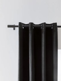 Čierny zatemňovací záves VELVET 140x250 cm Zavesenie: Kovové krúžky