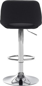 2x Barová stolička Camden - látka, chróm - Čierna