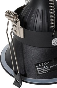 Set van 6 moderne inbouwspots zwart met goud GU10 70mm IP44 - Dept