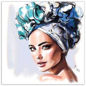 Gario Obraz na plátne Portrét krásnej ženy Modré oči - Irina Sadykova Rozmery: 60 x 60 cm
