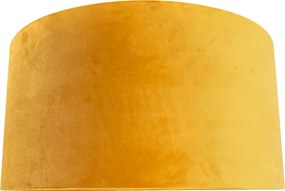 Zamatové tienidlo žlté 50/50/25 so zlatým interiérom