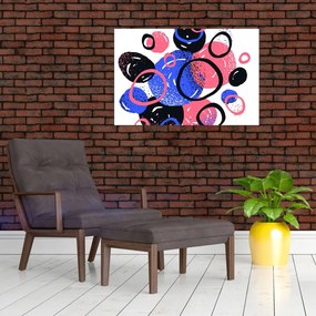 Obraz - Motív s kruhmi v živých farbách (90x60 cm)