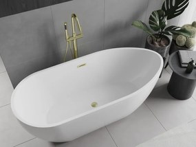 Mexen Eos, voľne stojaca vaňa 170 x 75 cm, biela, zlatý matný prepad, 52471707500-55