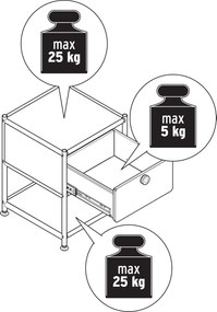 Kovový nočný stolík s 1 zásuvkou »CN3«