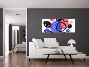 Obraz - Motív s kruhmi v živých farbách (120x50 cm)