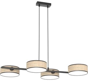 Závesný luster na lanku DRUMZ 4xE14/10W/230V, béžový