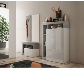 Skriňa LENOR biela/šedý betón