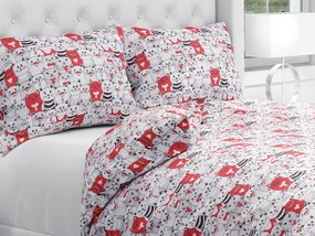 Biante Bavlnené posteľné obliečky Sandra SA-037 Mačky z komiksu Jednolôžko 140x200 a 70x90 cm