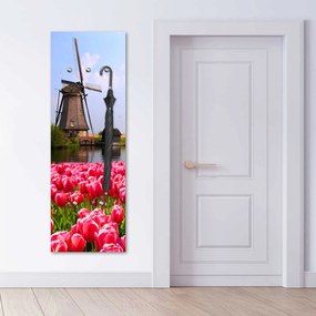 Gario Vešiak na stenu Veterný mlyn a kvety Rozmery: 25 x 70 cm